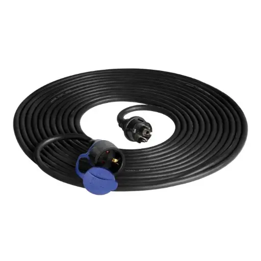 [ORNOR-AE-13290(GS)/20M] 149867-Heavy-duty extension cord with rubber cable 20m long, IP44, schuko (NL)