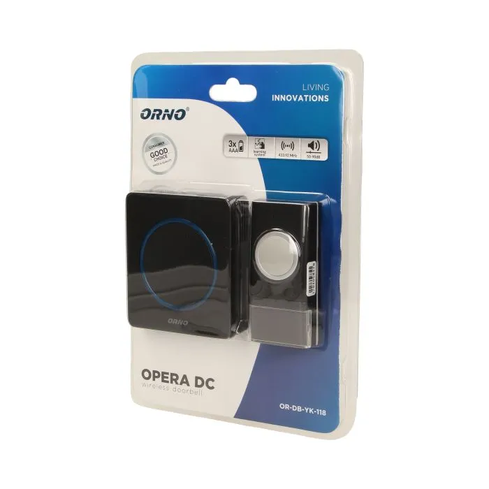 [ORNOR-DB-YK-118] 143069 - OPERA DC wireless, battery powered doorbell with learning system