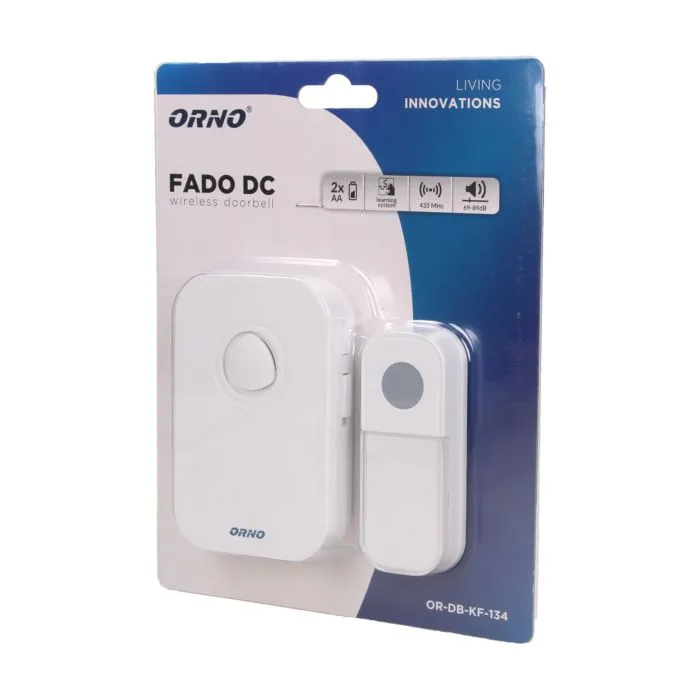 [ORNOR-DB-KF-134] 143065-FADO DC sonnette sans fil alimentée par batterie avec système d'apprentissage