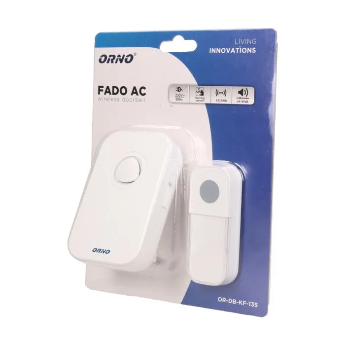 [ORNOR-DB-KF-135] 143072-FADO AC sonnette sans fil, 230V avec système d'apprentissage