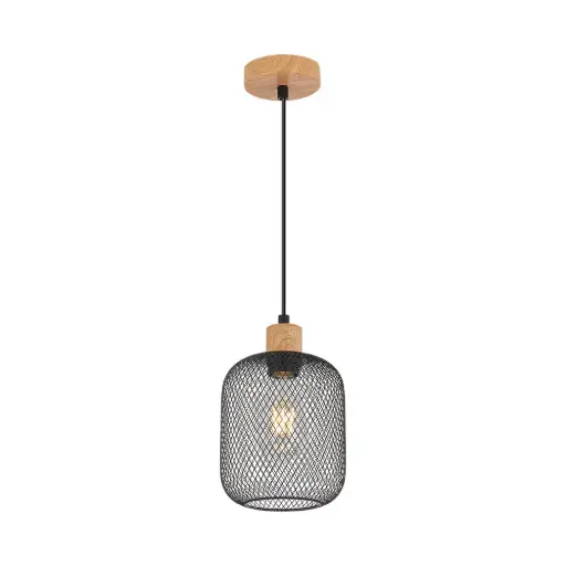 [BRYBV03-00014] 120432 - Pendant Light E27 Black+Wood