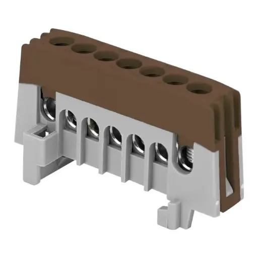 [ORNOR-LZ-8208/7/BR] 146462 - Insulated distribution busbar L, 7 wires, brown