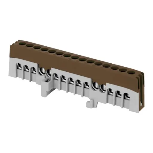 [ORNOR-LZ-8208/15/BR] 146468 - Insulated distribution busbar L, 15 wires, brown
