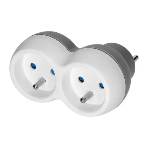 [ORNOR-AE-13238] 149224 - Power socket splitter 2x2P+E, whitegrey