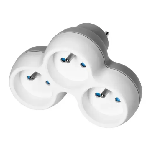 [ORNOR-AE-13239] 149225 - Power socket splitter 3x2P+E, whitegrey