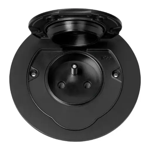 [ORNOR-GM-9030/B] 146537 - Hermetic, flushfitting socket, round, IP55, 1x2P+E(French), black