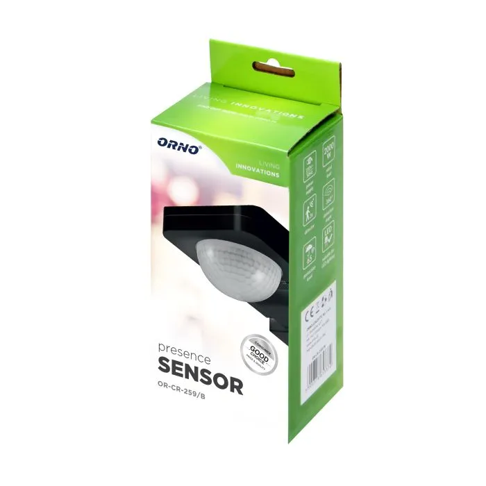 [ORNOR-CR-259/B] 149104 - Motion sensor 360°, black 2000W, max. 20m