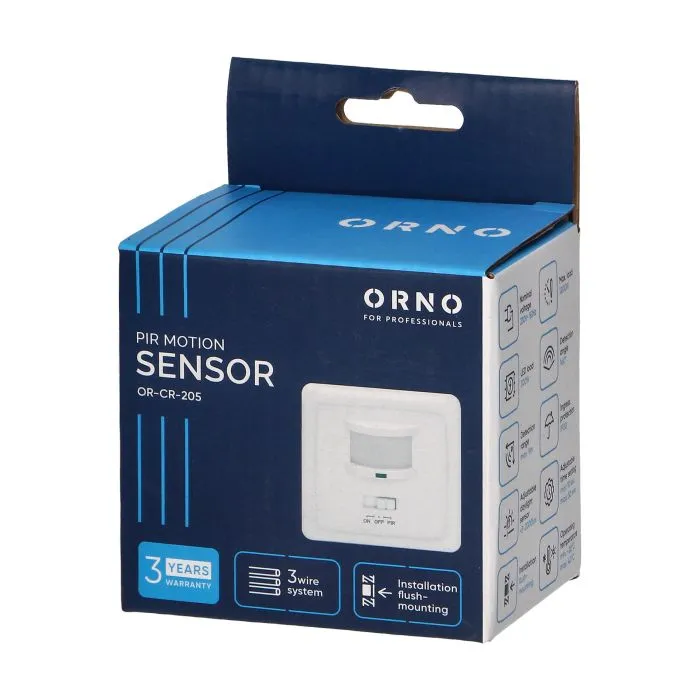 [ORNOR-CR-205] 140032 - Indice de protection du capteur de mouvement PIR IP20 ; plage de détection 160°