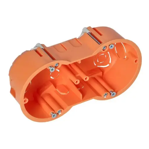 [ORNOR-JB-13813/2/70] 146591 - Flushmounted junction box for plasterboard walls 60 mm, 2 compartments, 70 pcs.