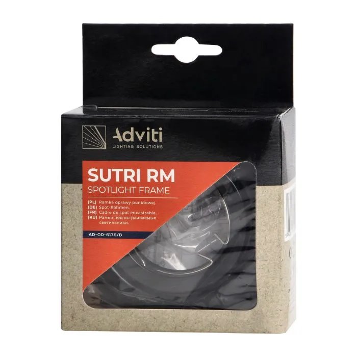 [ORNAD-OD-6176/B] 140039 - SUTRI Cadre décoratif RM pour spot, noir MR16/GU10 max 50W, rond, faisceau lumineux orientable, noir -ORN