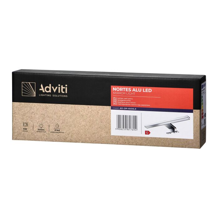 [ORNAD-OM-6104L4] 140041-NORTES LED 5W, lampe miroir, 320lm, 4000K, longueur 30 cm, aluminium, argent-ORN