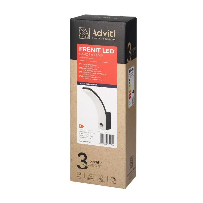 [ORNAD-OP-6204BLPMR4] 146645 - FRENIT LED 20W, black garden luminaire with motion sensor, 2300lm, IP65, 4000K, dimmerORN