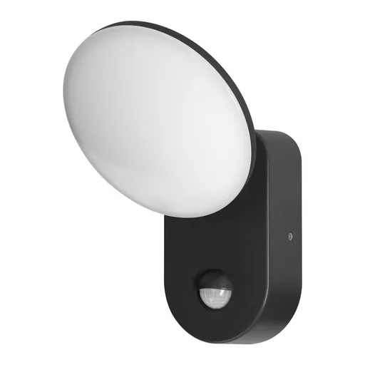 [ORNAD-OP-6206BLPMR4] 140057-RIOLIT LED 15W, luminaire de jardin noir avec détecteur de mouvement, 1100lm, IP65, 4000K-ORN