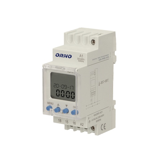 [ORNOR-PRE-433] 140078-DIN rail weekly digital timer 52 time programs; setting a daily, weekly or pulse cycle, automatic summer/winter time switch;-ORN