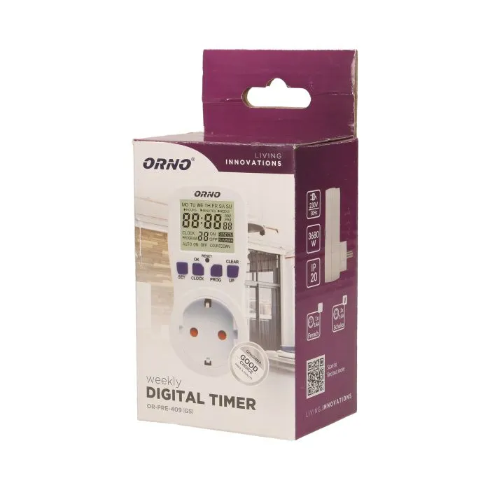 [ORNOR-PRE-409(GS)] 140089- Weekly digital timer with LCD display, Schuko for Netherlands and Germany -ORN
