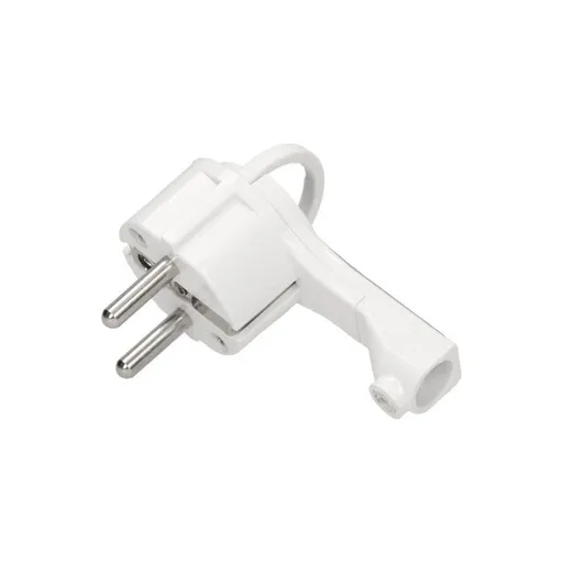 [ORNOR-AE-1379/W] 149188 -Fiche plate avec poignée, prise blanche : 2P+Z, 16A/250V AC, support confortable, ultra mince.-ORN