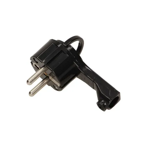 [ORNOR-AE-1379/B] 149189 - Flat plug with handle, black socket: 2P+Z, 16A/250V AC, comfortable holder, ultra slim.ORN