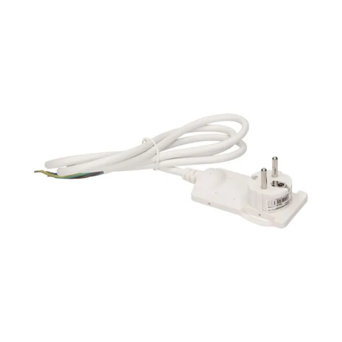 [ORNOR-AE-1312/W] 140094-Fiche plate avec poignée et câble, blanc 230V / 50 Hz; 16A; avec fil de 1,5 m; couleur: blanc-ORN