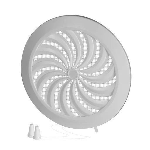 [AWTT86] 172889 - CLASSIC Ø Series grille - with anti-insect net, shutter and cord Ø125 white