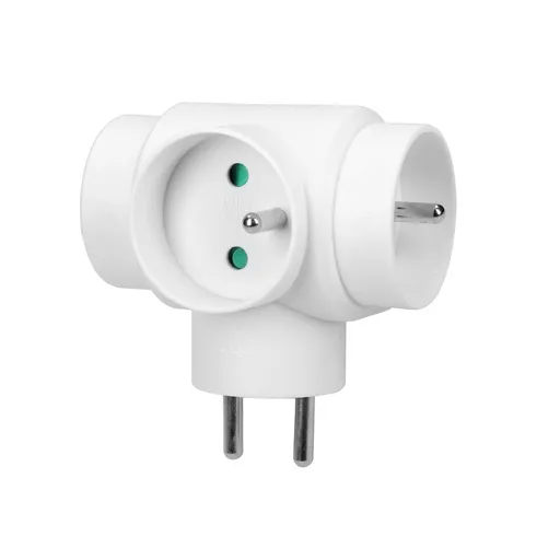 [ORNOR-AE-13184] 149222 - Power splitter with 3 round sockets with grounding pins, for Belgium and France ORN