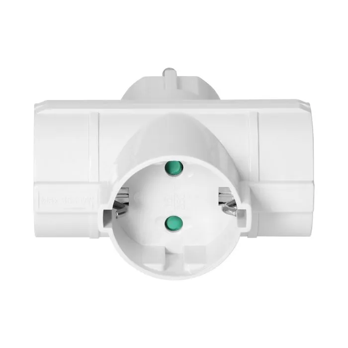 [ORNOR-AE-13184(GS)] 140107- Power splitter 3x2P+E (Schuko), white, for Netherlands and Germany - ORN