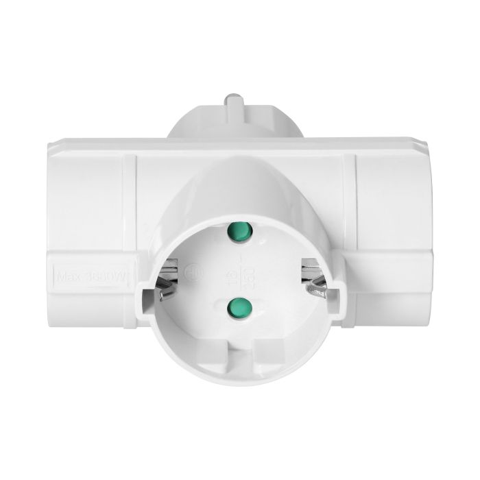 [ORNOR-AE-13184(GS)] 140107- Power splitter 3x2P+E (Schuko), white, for Netherlands and Germany - ORN