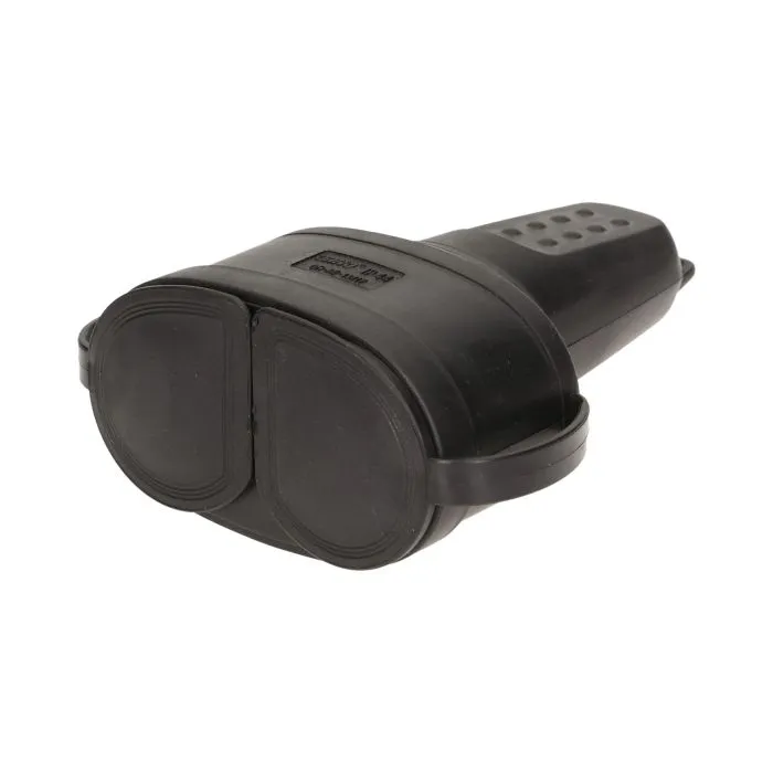[ORNOR-AE-13117] 140116-Douille en caoutchouc double avec support, max. section de fil – 2,5mm2 , pour la Belgique et la France -ORN