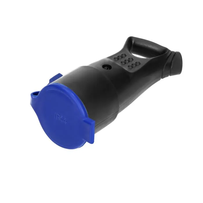 [ORNOR-AE-1370(GS)] 140118-Caoutchouc, prise enfichable avec support, schuko 250V / 16A, IP44, pour Pays-Bas et Allemagne -ORN
