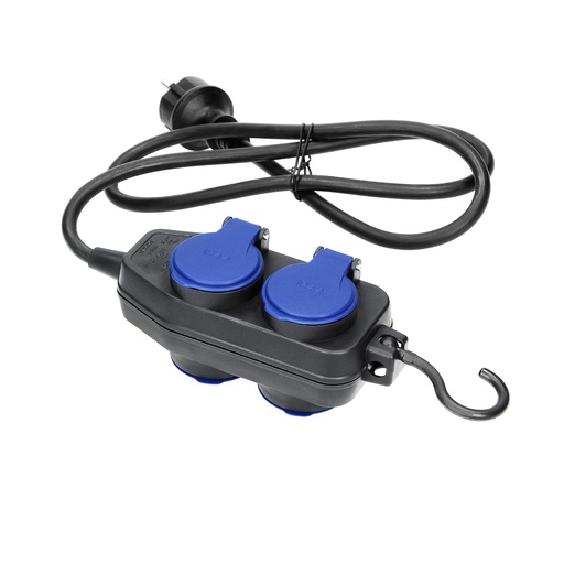 [ORNOR-AE-13160/5M] 140172-Havy-duty, splash-proof extension sockets, 5m rubber cord, IP44, H05RR-F 3x1.5mm2, 5m, equipped with a hook that serves for hanging it in a safe place-ORN