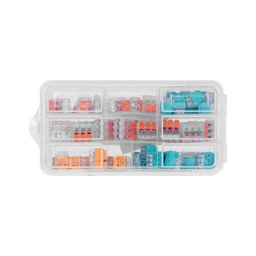 [ORNOR-SZ-8006] 140223-APARTMENT - Set of installation push-in and clamp connectors in a box 40 push-in connectors (15x2, 15x3, 10x4) and 25 clamp connectors (10x2, 15x3)-ORN