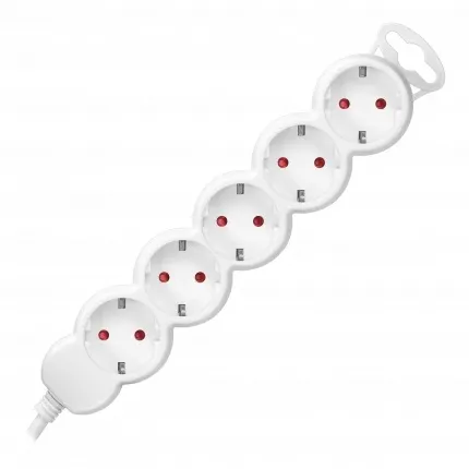 [ORNORAE13150(GS)/W/1,5M] 140278-Extension sockets 5x 2P+Z with a switch, 1.5m, schuko H05VV-F 3x1.0mm2, Imax=10A, white-ORN